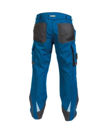 Nova werkbroek met kniezakken azuurblauw/antracietgrijs